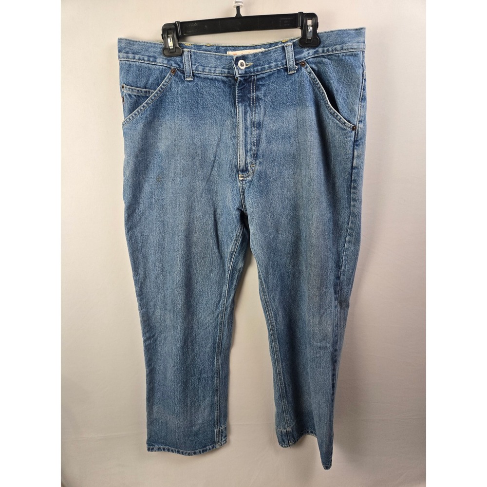 Timberland Carpenter Jeans Blue Denim Relaxed Fit Men 36x27 Workwear Medium Wash